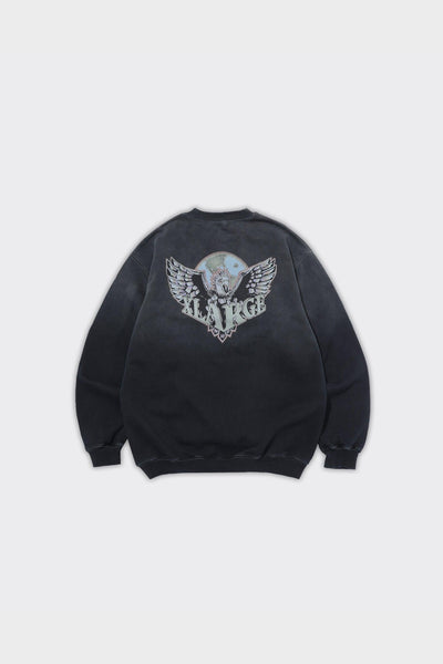 Crewneck Eagle Wings To The World Washed Nera