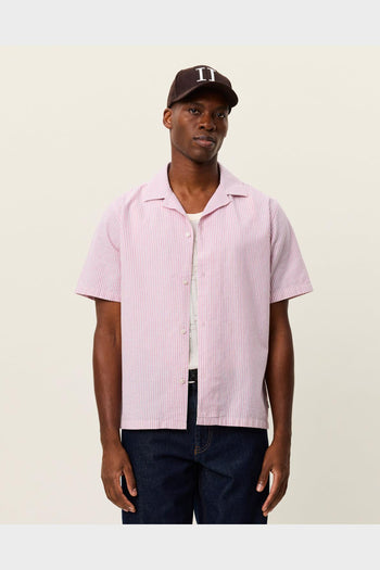 Camicia Ss Lukas Stripe Linen Crocus Pink - 3