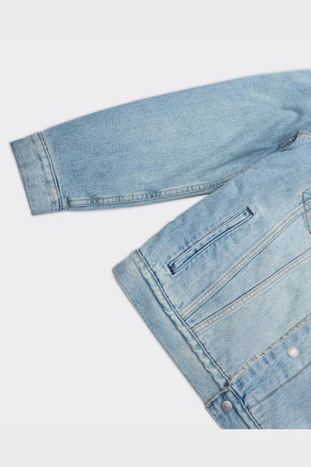 Giacca Denim Type 3 Sherpa Trucker Light Indigo - 4