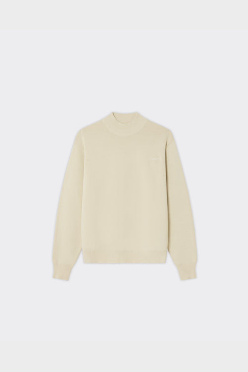 Knit Milo Mock Neck Beige