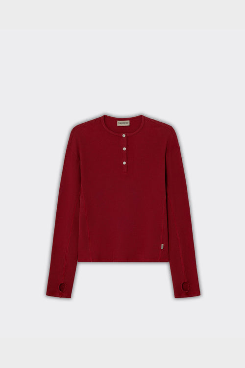 Longsleeve Lis Henley Faded Rossa