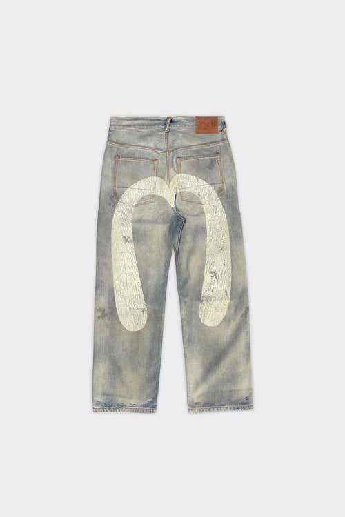 Jeans Distressed 5 Pockets Denim Light Tone Indigo