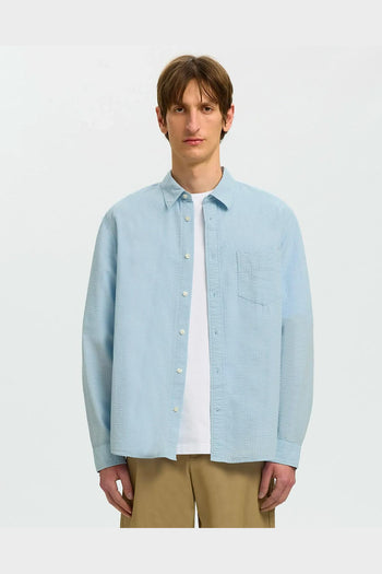 Camicia Reg Freddie Solid Seersucker Skyway - 2
