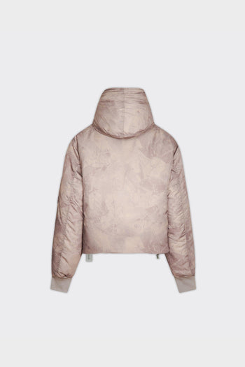 Giacca Bomber Cropped Hood Foliage Print - 2