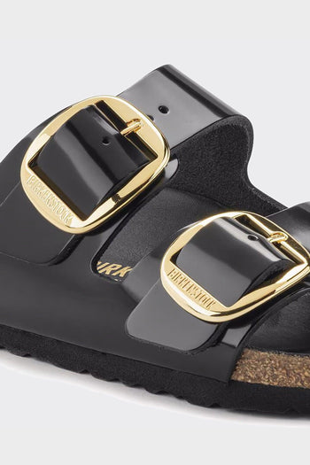 Ciabatta W Arizona Big Buckle Shine Black Natural Leather - 2