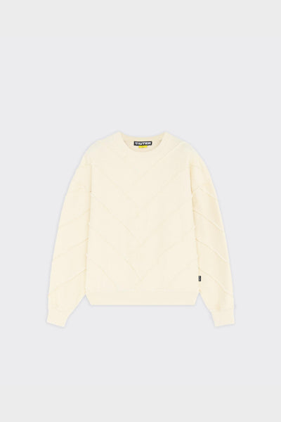 Crewneck Parquet Reverse Avorio