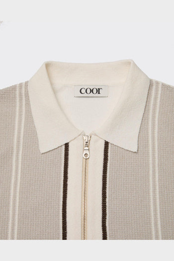 Maglione San Remo Collar Zip-Up Ivory - 4