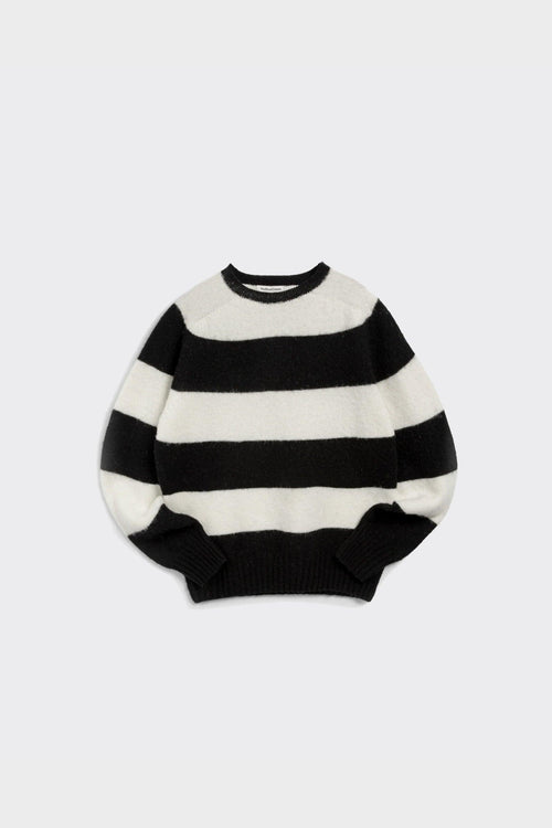 Maglione Knit Suedehead Stripe Nero/Crema