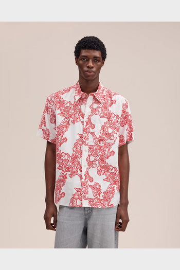 Camicia Ss Deon Print Avorio - 2