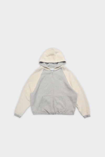 Reverse Full Zip Grey Melange