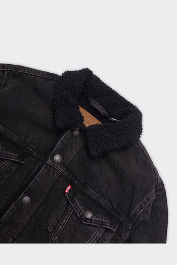 Giacca Denim Type 3 Sherpa Trucker Nero - 4