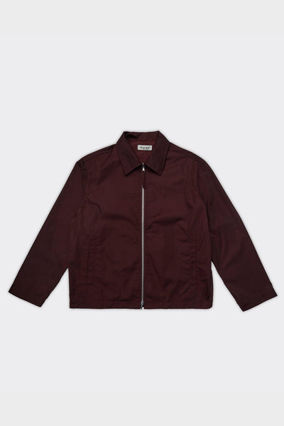 Camicia Zip Up Slim Bordeaux