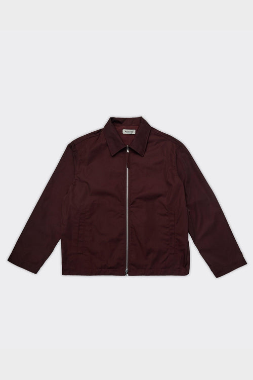 Camicia Zip Up Slim Bordeaux