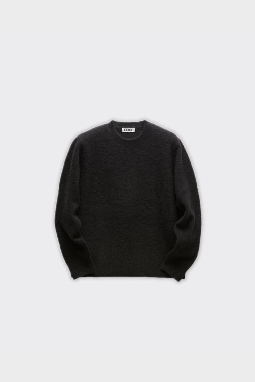 Maglione Crewneck Hairy Alpaca Blend Nero