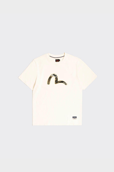 T-Shirt Seagull Brocade Applique Ecru