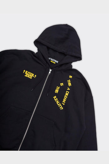 Felpa Con Cappuccio Reality Zip Nera - 2