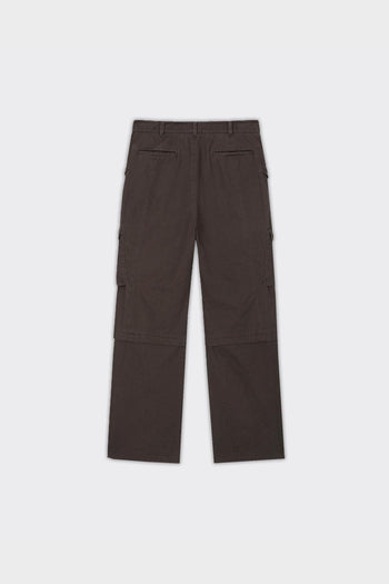 Pantaloni Utility Cargo Garment Washed Faded Marroni - 4