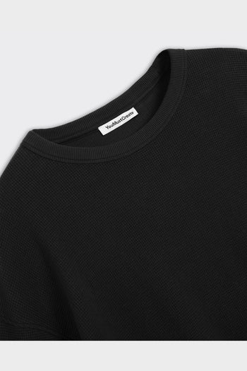 Crewneck Versatile Waffle Nera - 2