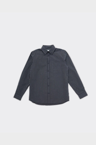 Camicia Kent Stripe Poplin Nera