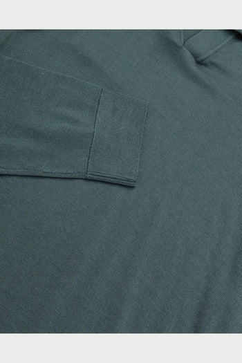 Polo Tray Knit Merino Deep Forest - 4