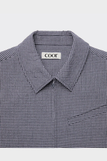 Camicia Zip-Up Micro Check Blu - 3
