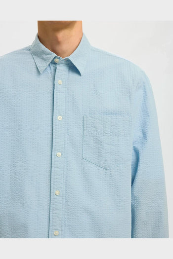 Camicia Reg Freddie Solid Seersucker Skyway - 3