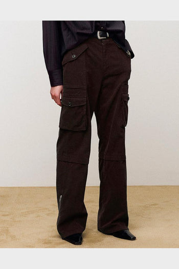 Pantaloni Utility Cargo Garment Washed Faded Marroni - 2