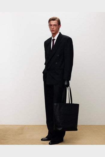 Blazer Twill Double-Breasted Tailored Wool Nera - 2