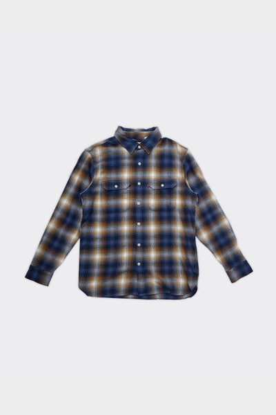 Camicia Jackson Worker Plaid Vintage Indigo Blue