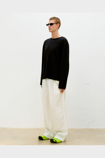 Pantalone Classy Oversized Two Tuck Bianco - 2