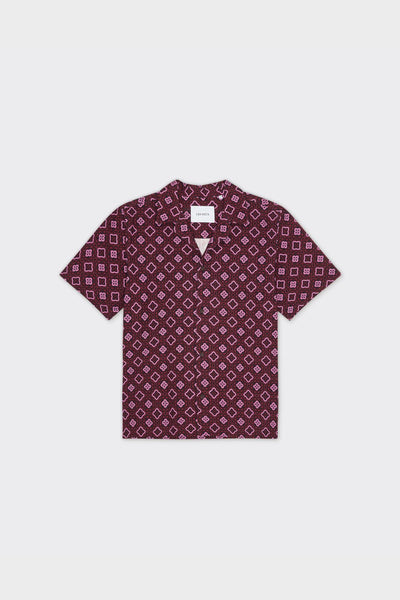 Camicia Ss Lukas Arabesque Aop Red Dahlia