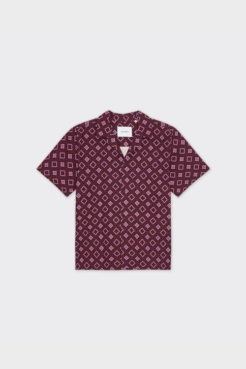 Camicia Ss Lukas Arabesque Aop Red Dahlia