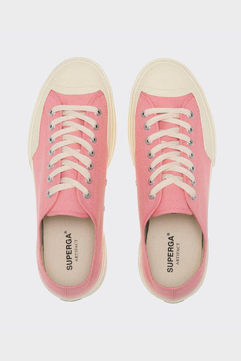 Sneakers 2432 Works Low Cut Cotton Canvas Pink/Off White - 4