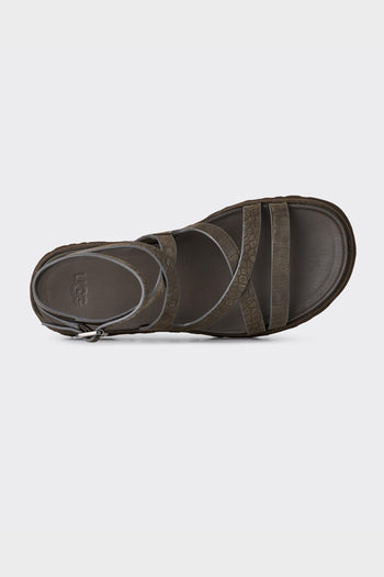 Sandal W Goldengaze Embossed Ankle Wrap Dense Smoke - 3