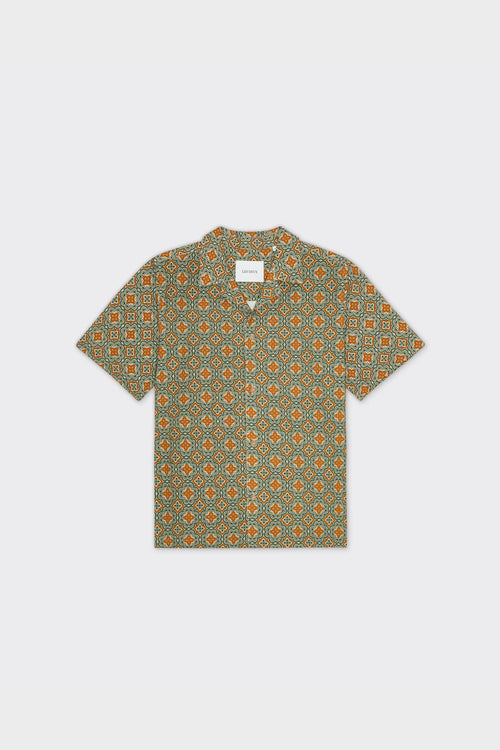Camicia Ss Lukas Arabesque Aop Sea Moss Green