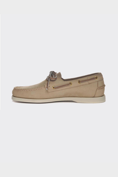 Scarpa Da Barca Docksides Portland Nubuck Beige Camel