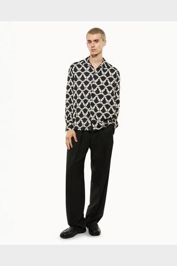 Camicia Boxy Aop Nera - 3