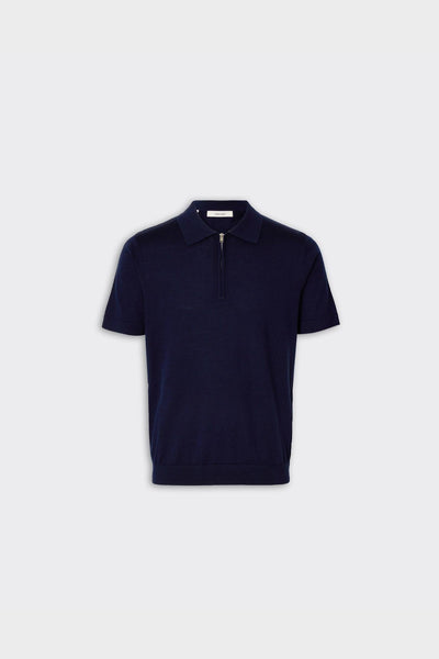Polo Tray SS Knit Half Zip Navy Blazer