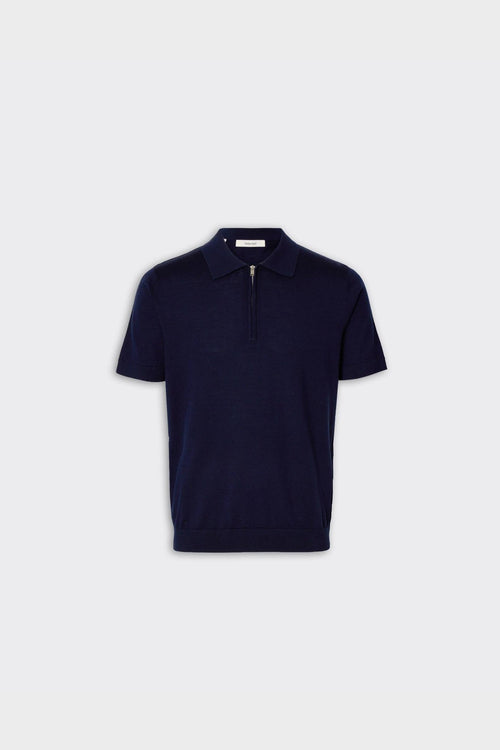 Polo Tray SS Knit Half Zip Navy Blazer
