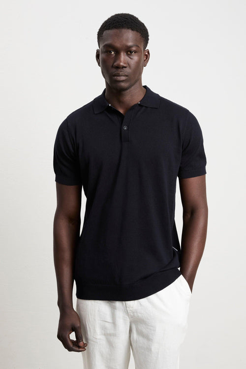3190 Polo manica corta in maglina blu