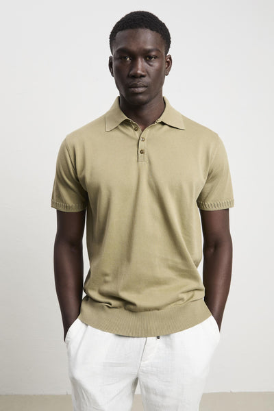 3136 Polo manica corta in maglina verde