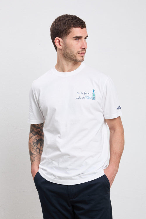 3514 T-shirt "Ce la farò anche sta vodka" bianca