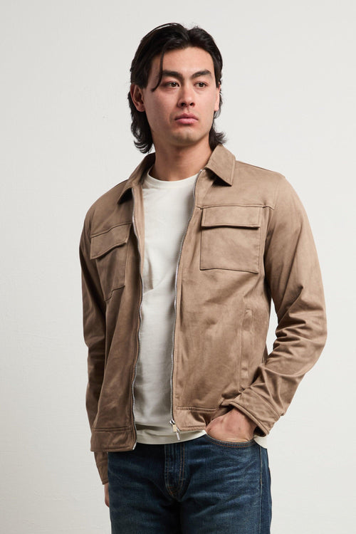 3182 Field jacket sabbia in alcantara