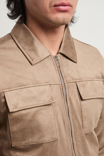 3182 Field jacket sabbia in alcantara - 3