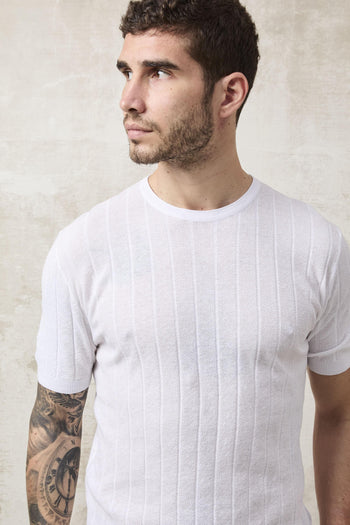 1729 Maglia rigata bianca - 5