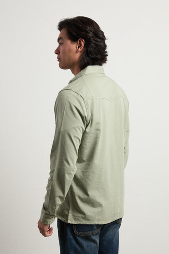3108 Camicia texana verde maniche lunghe - 6