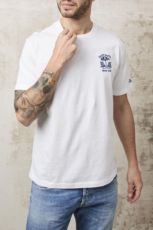 1466 T-Shirt "Beach Club" Portofino bianca