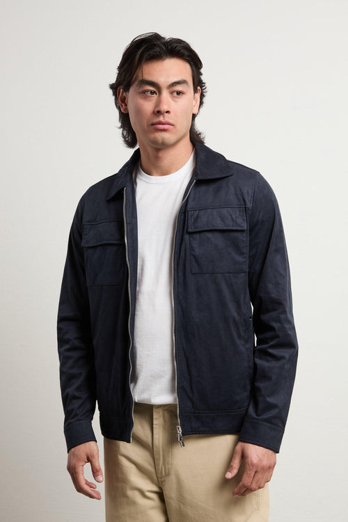 3181 Field jacket blu in alcantara