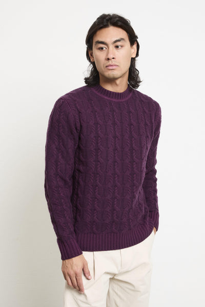 2762 Maglione vinaccia trecce