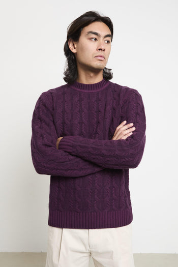 2762 Maglione vinaccia trecce - 8